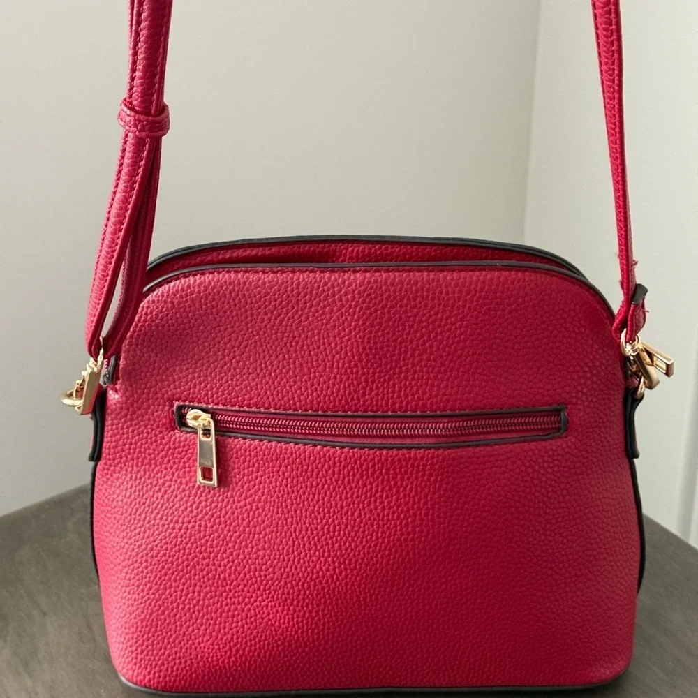 Fashionable Bow Tassel Zipper Crossbody Purse Adjustable Strap – Wine 8